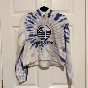 Virginia Beach Tie dye crop Hoodie Dreamside small
